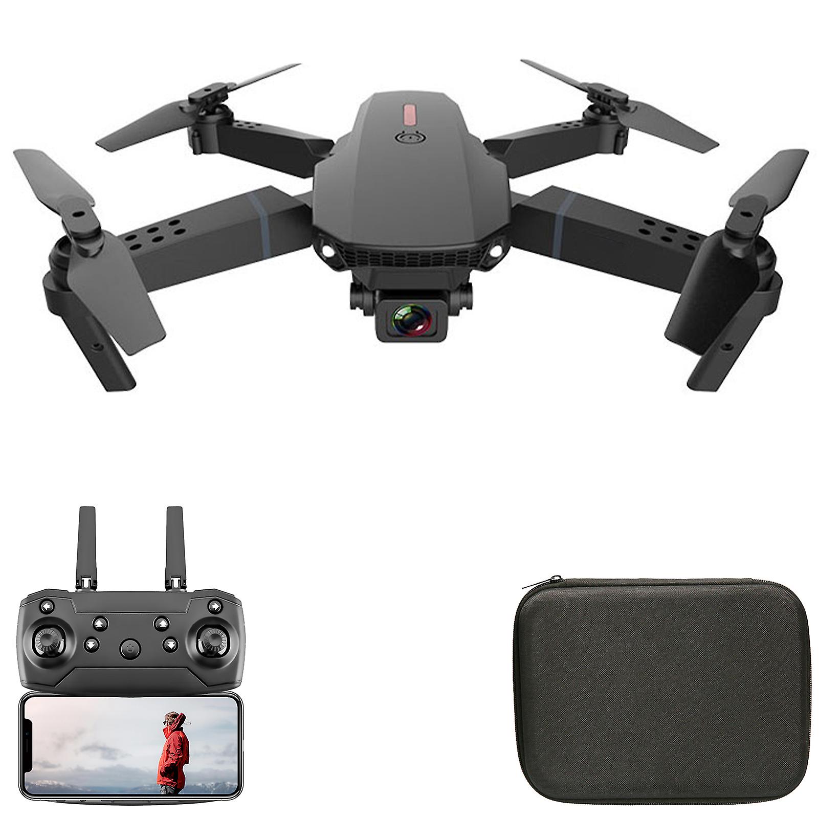 Rc Drone With Camera 4k Rc Quadcopter With Function Trajectory Flight Gesture Control Storage Bag Package  Black-4k Dual Camera-1 Battery