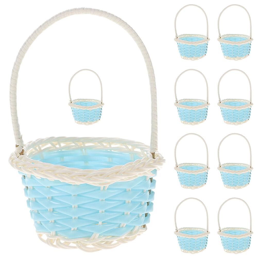 10pcs  Portable Basket  Mini Picnic Baskets Party Favor Mini Woven Baskets