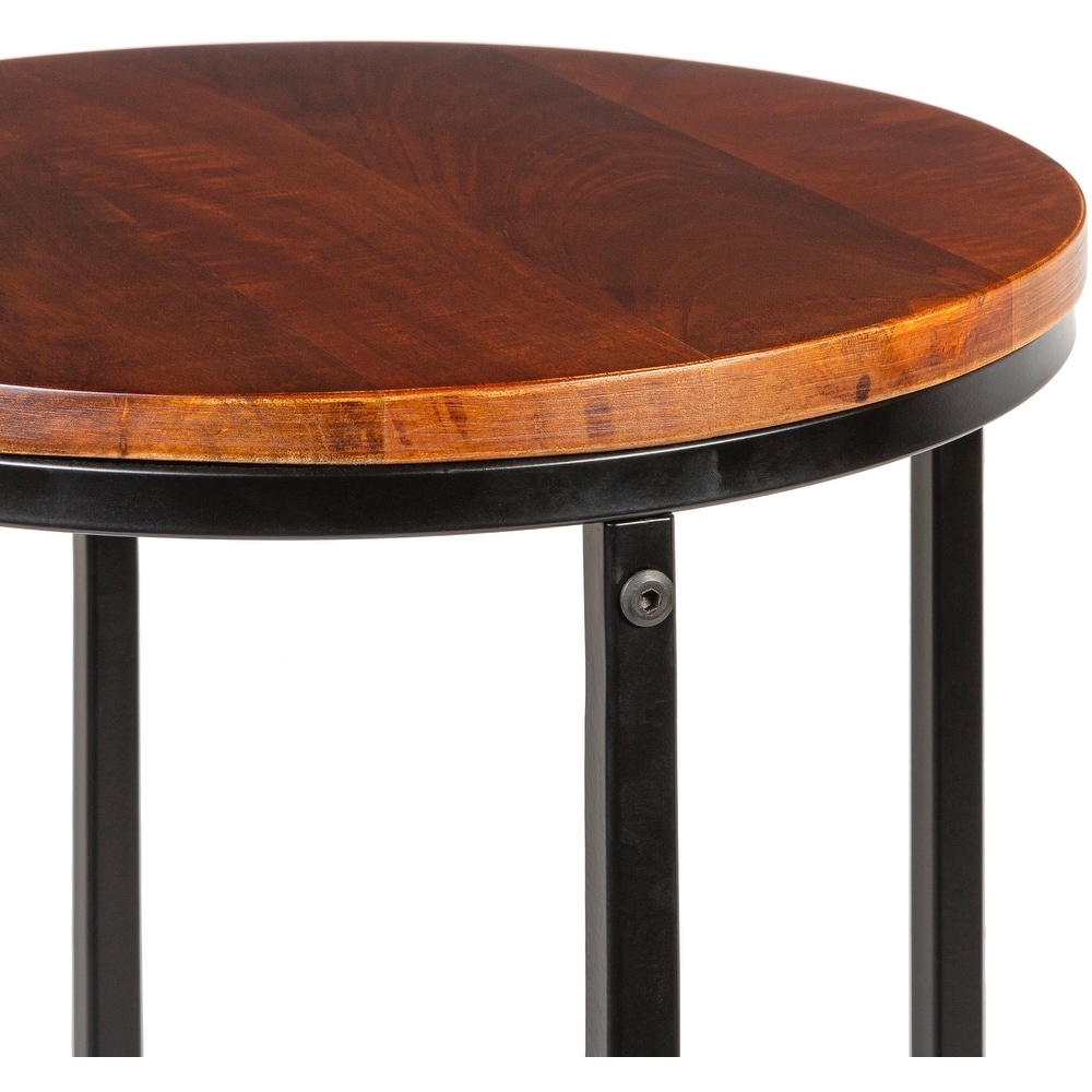 Zarna Modern Round Mixed Material Frame End Table   24\