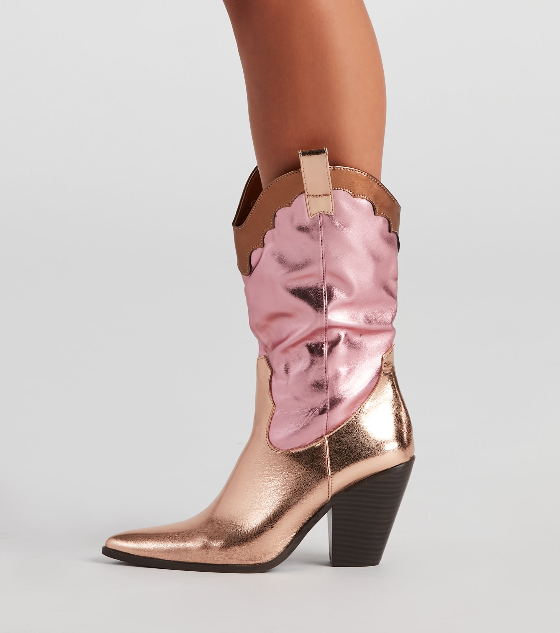 Howdy Partner Metallic Cowgirl Boots