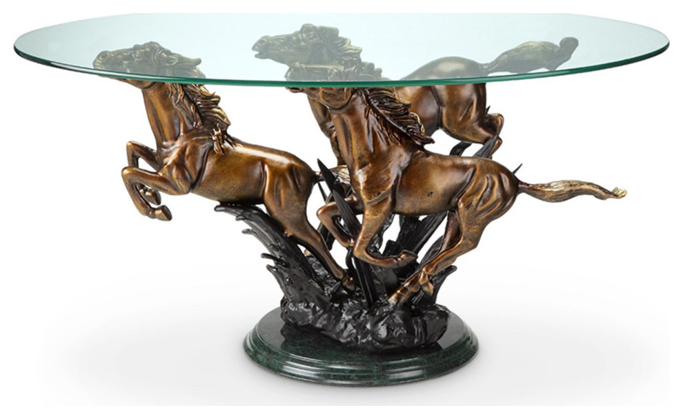 Galloping Horse Trio Coffee Table   Contemporary   Coffee Tables   by SPI  Houzz