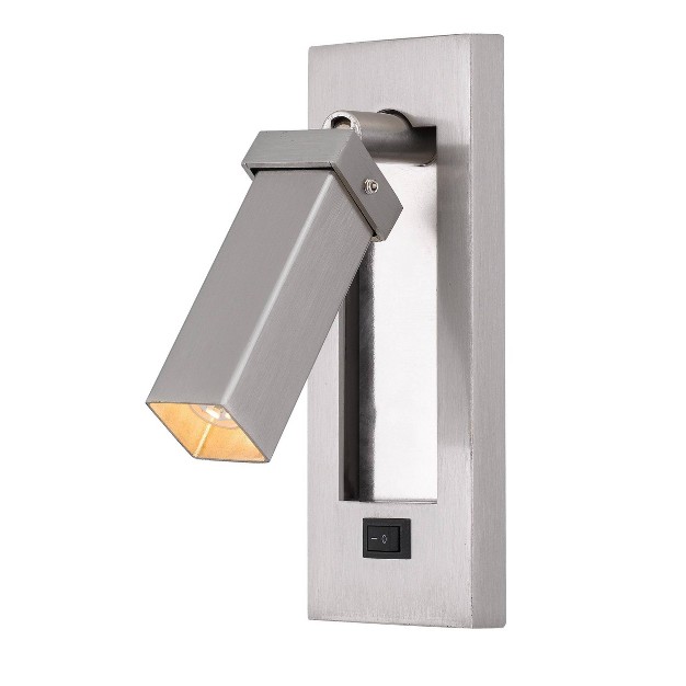 Metal Wall Lamp Brushed Steel Cal Lighting