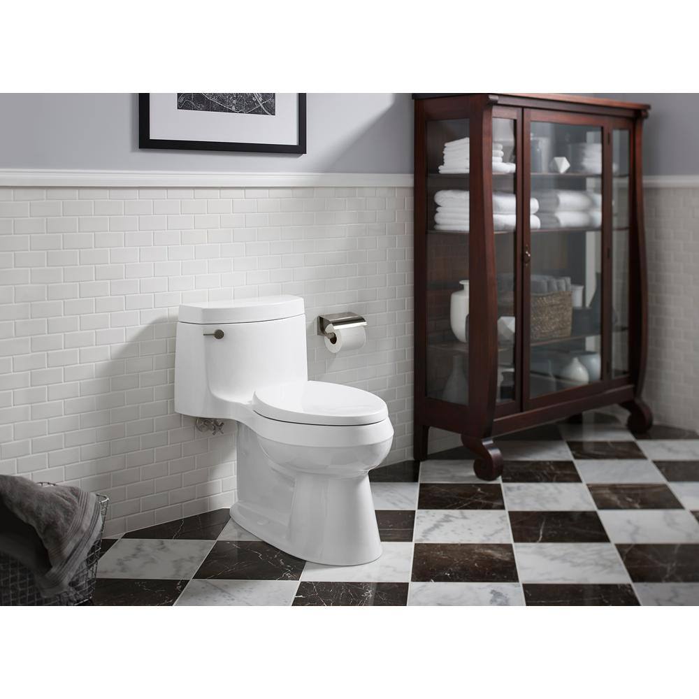 KOHLER Cimarron 1-Piece 1.28 GPF Single Flush Elongated Toilet in White K-3619-0