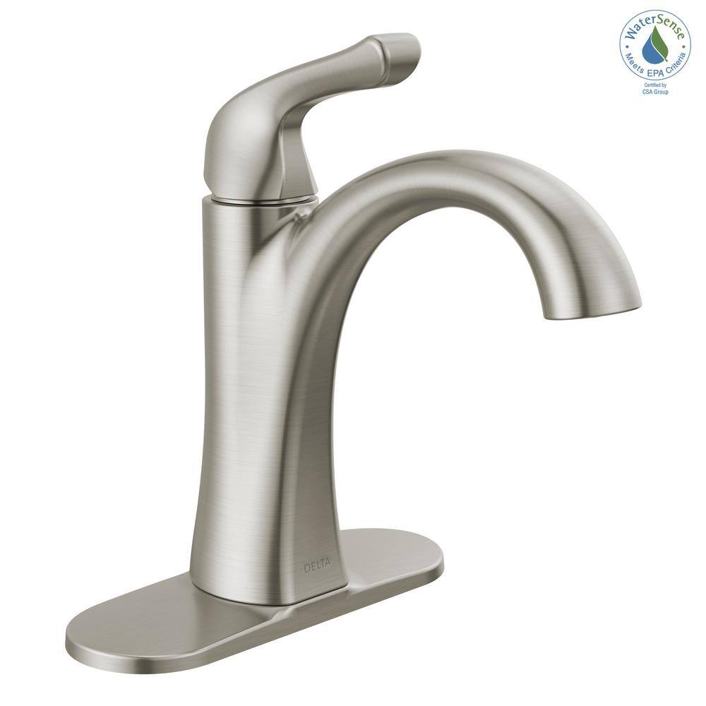 Delta Arvo Single Hole Single-Handle Bathroom Faucet in Spotshield Brushed Nickel 15840LF-SP