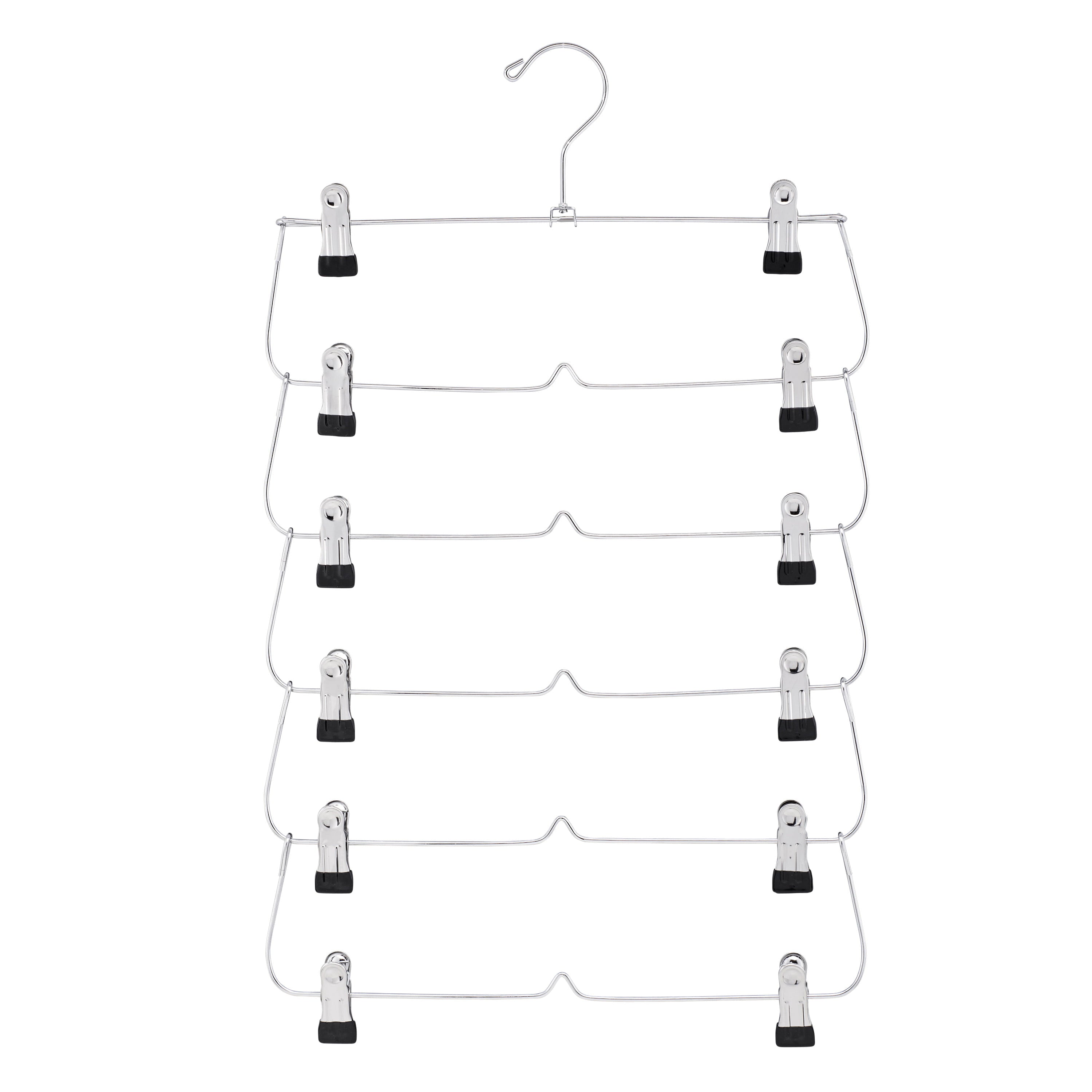 USTECH 6 Tier Metal Pant & Skirt Hanger, 4 Pack