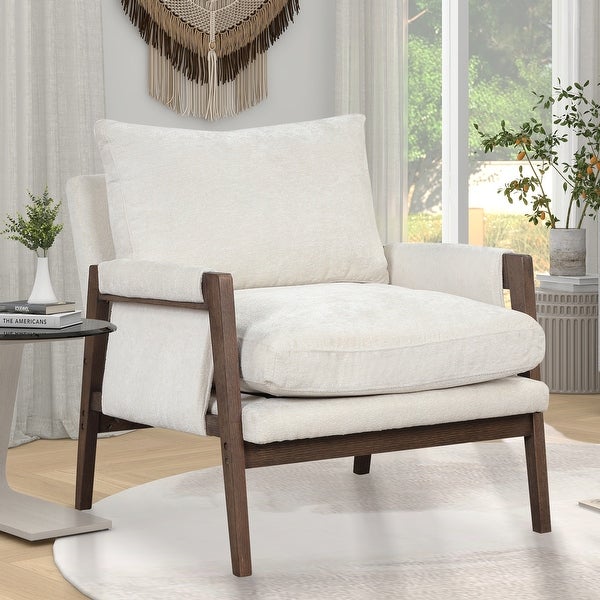 Modern Velvet Accent Chair Leisure Chair with Solid Wood