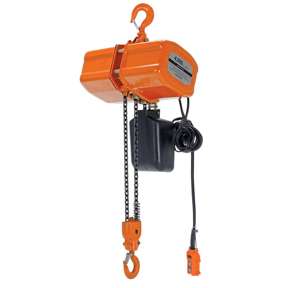 Vestil 4000 lbs. Capacity 1-Phase Economy Chain Hoist with Container H-4000-1