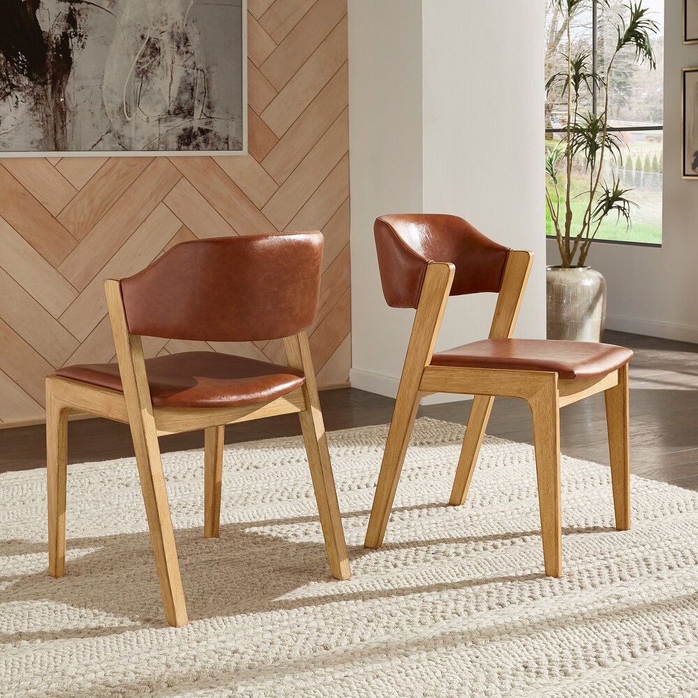 Pitea Scandinavian Light Oak Finish Dining Chairs (Set of 2) by iNSPIRE Q Modern