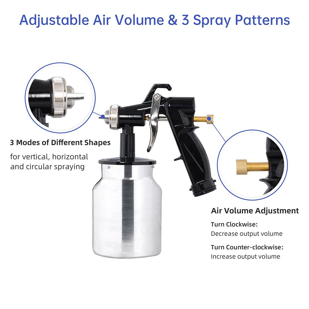 Yescom Automotive Paint Sprayers 1L HVLP Spray Gun Kit w/ Portable Compressor