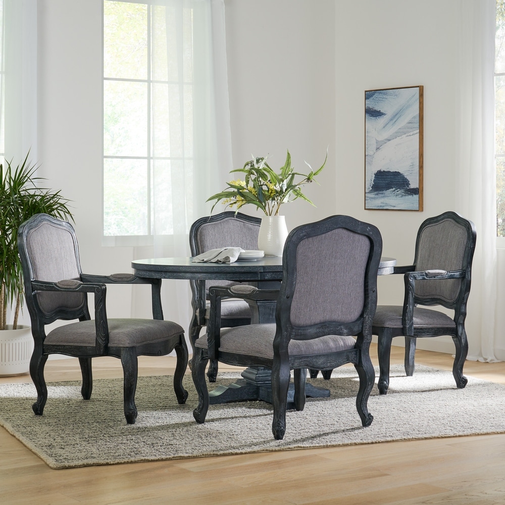 Andrea Fabric and Rubberwood Dining Set by Christopher Knight Home