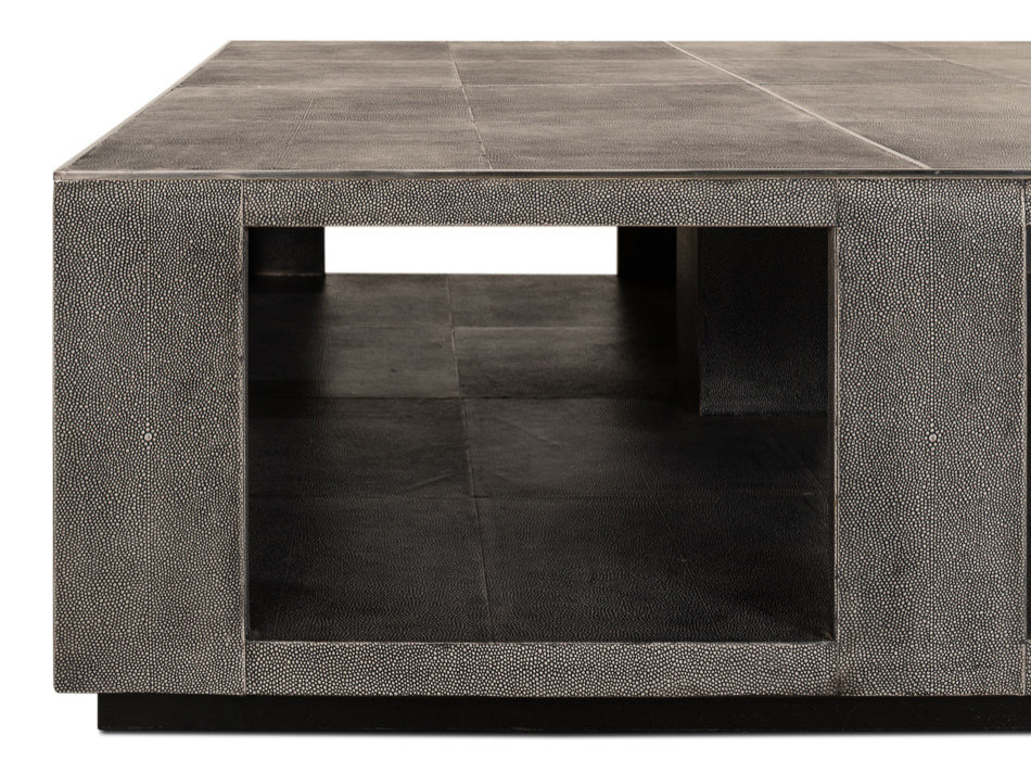 Partners Shagreen Leather Square Coffee Table   Contemporary   Coffee Tables   by Sideboards and Things  Houzz