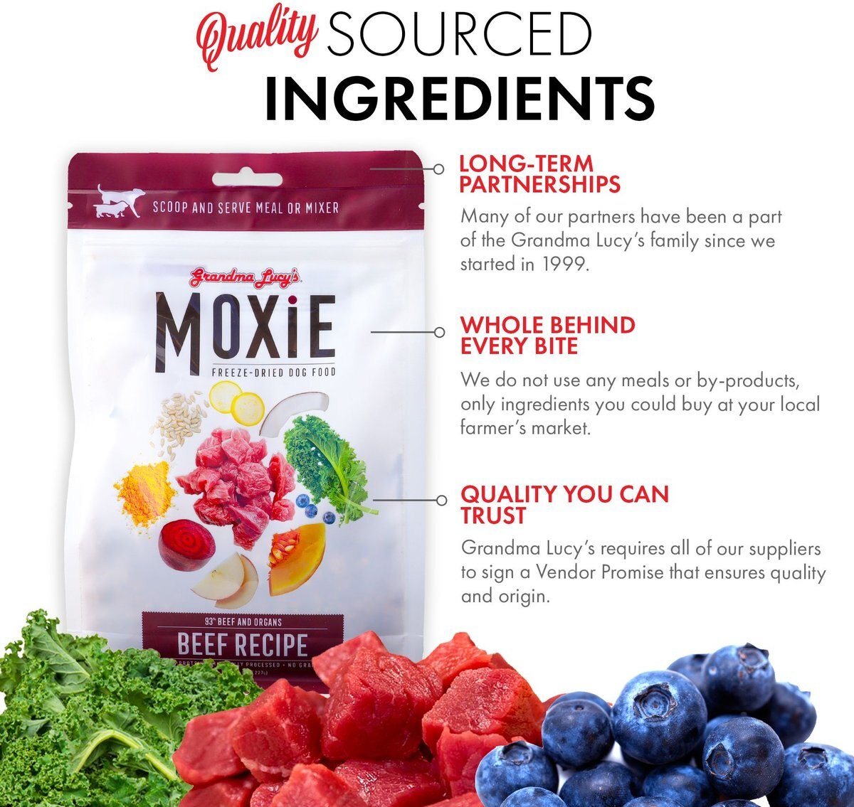 Grandma Lucy's Moxie Beef Recipe Freeze-Dried Dog Food