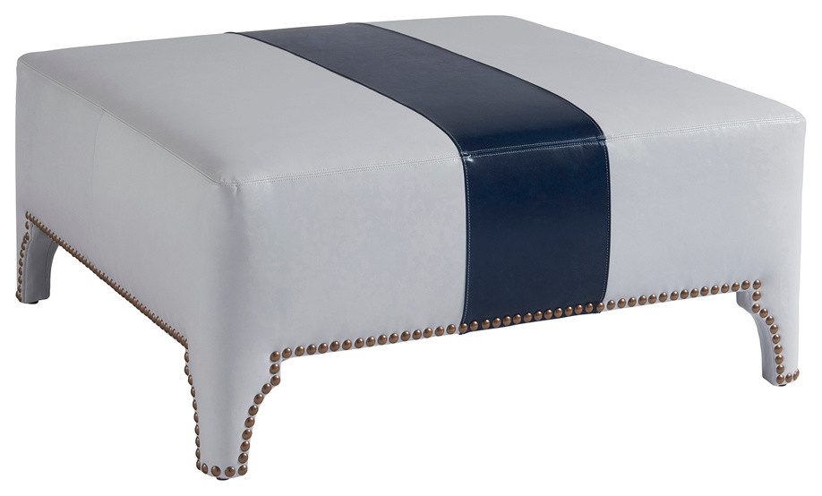 Sheffield Leather Cocktail Ottoman   Transitional   Footstools And Ottomans   by HedgeApple  Houzz