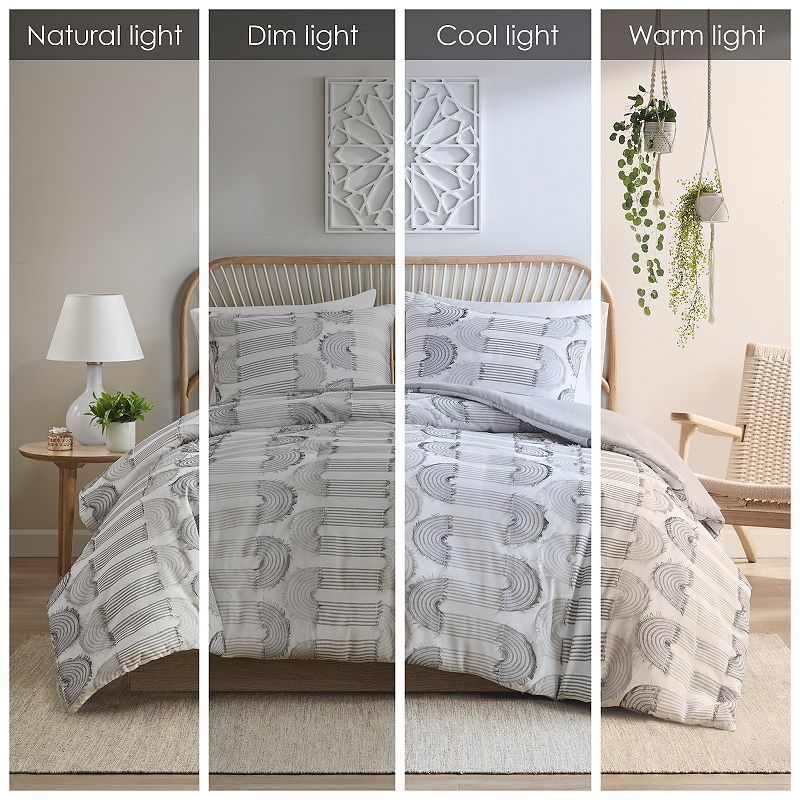 Intelligent Design Nova Geometric Clip Jacquard Duvet Cover Set