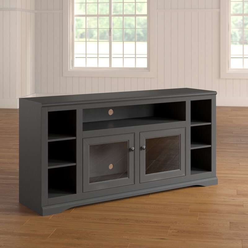 66 quotWide Entertainment Console With Shelves   Transitional   Entertainment Centers And Tv Stands   by Eagle Furniture  Houzz