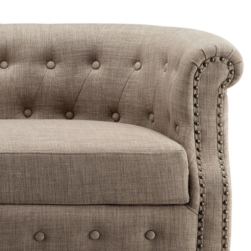 Rosevera Three Piece Living Room Tufted Sofa Set  Chesterfield