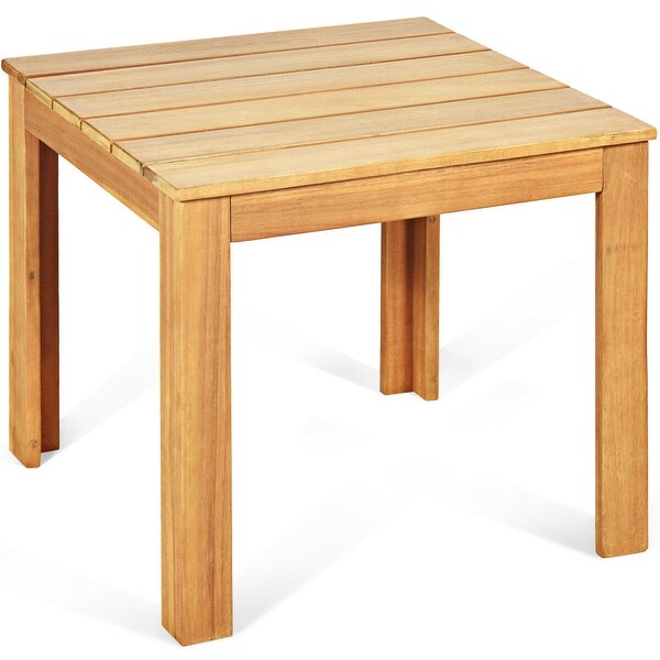 Wooden Square Patio Coffee Bistro TableNatural