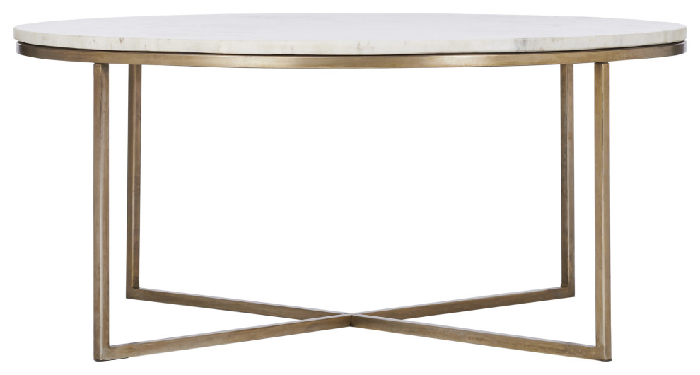 Lova Antique Brass Iron Coffee Table   Contemporary   Coffee Tables   by Renwil  Houzz