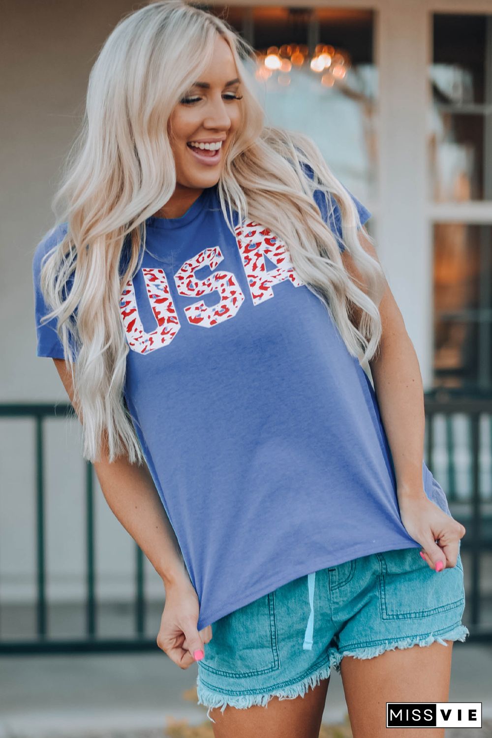 USA Leopard Print T-Shirt