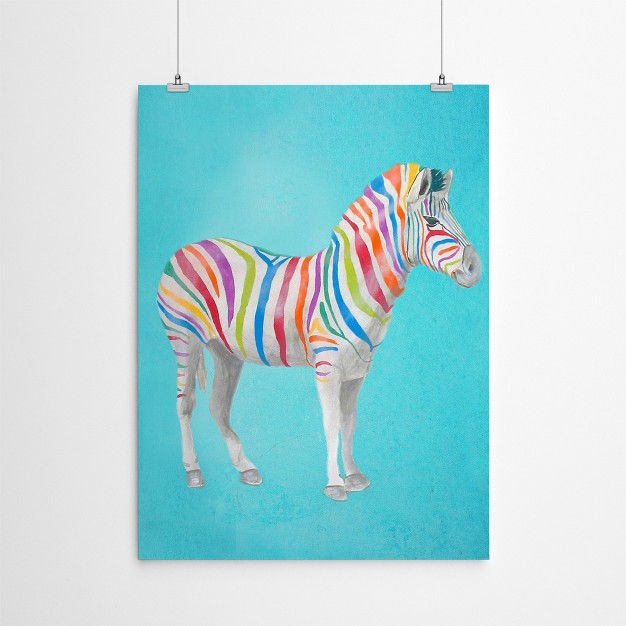 Americanflat Animal Modern Rainbow Zebra By Coco De Paris Poster Art Print