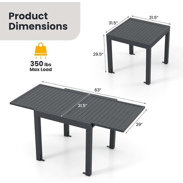 Extensible Courtyard Dining Table for 46 People w/ Slatted Table Top