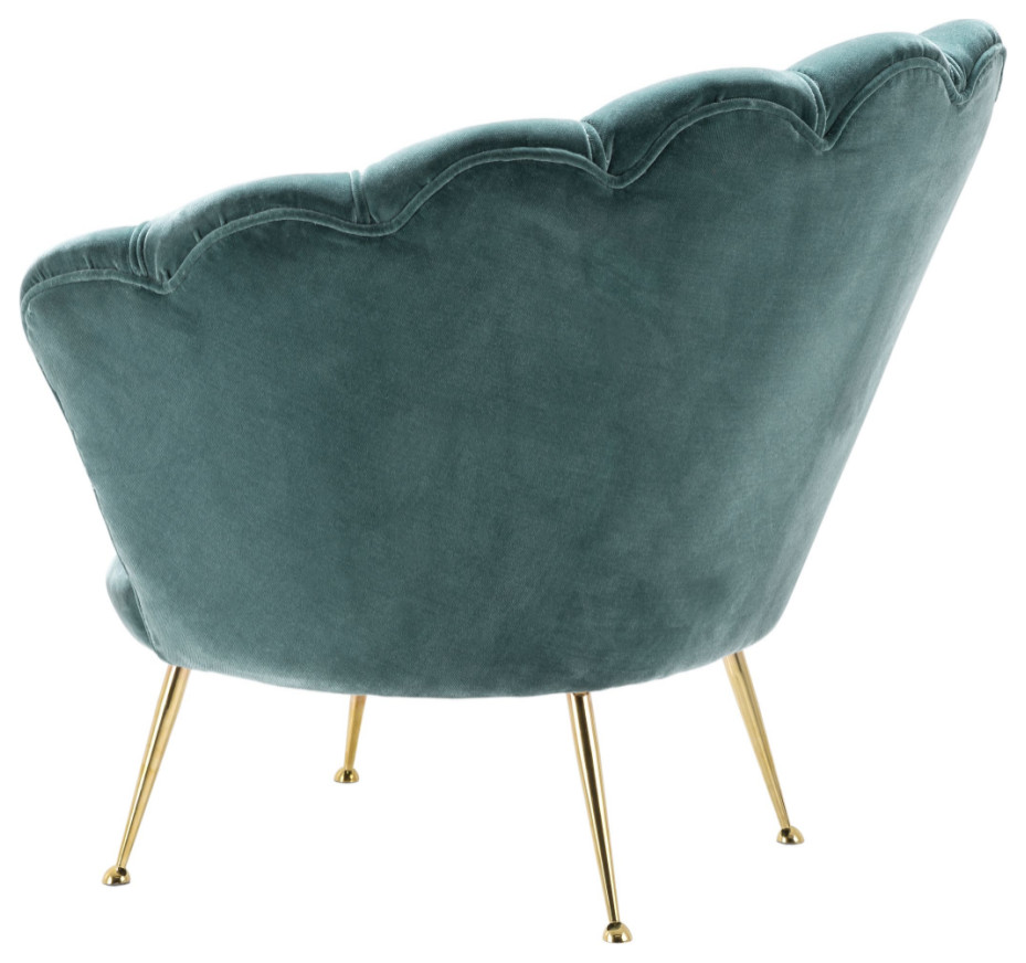 Blue Scalloped Accent Chair  Eichholtz Trapezium   Midcentury   Armchairs And Accent Chairs   by Oroa   Distinctive Furniture  Houzz