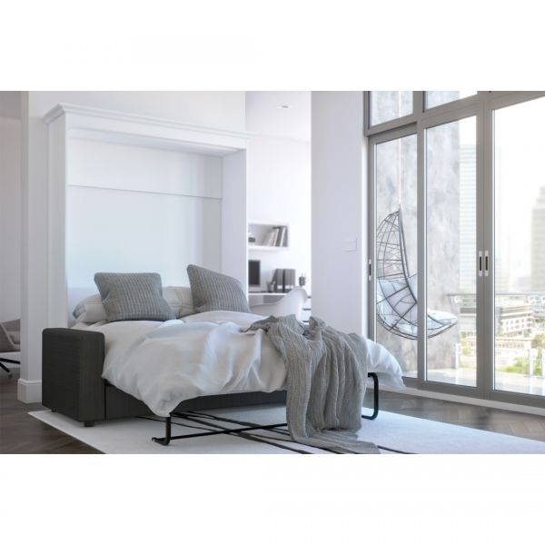 Bestar Versatile by Bestar 2-Piece Full Wall Bed and Sofa Set - White and Grey