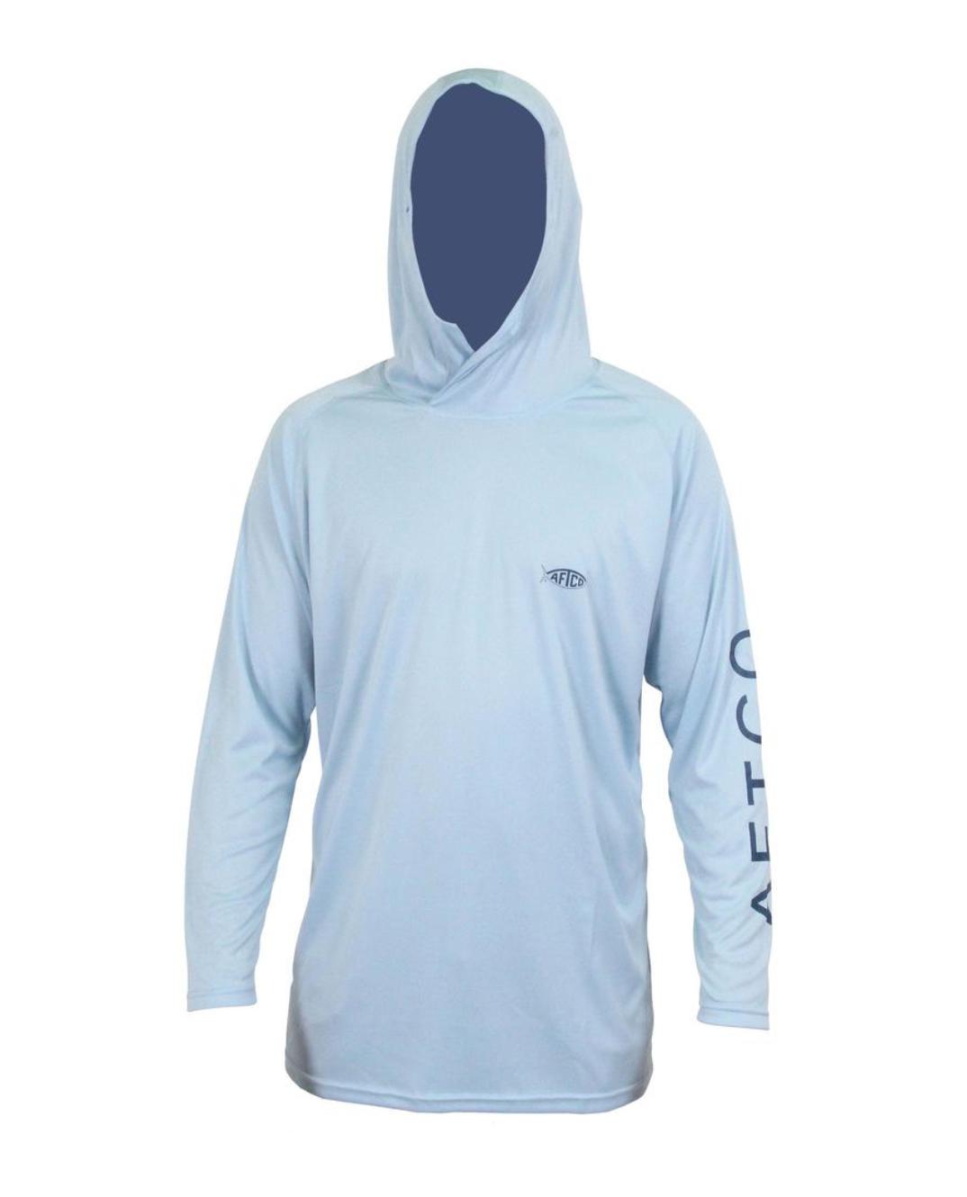 Aftco Samurai Jigfish Sun Protection Hoodie - Sky