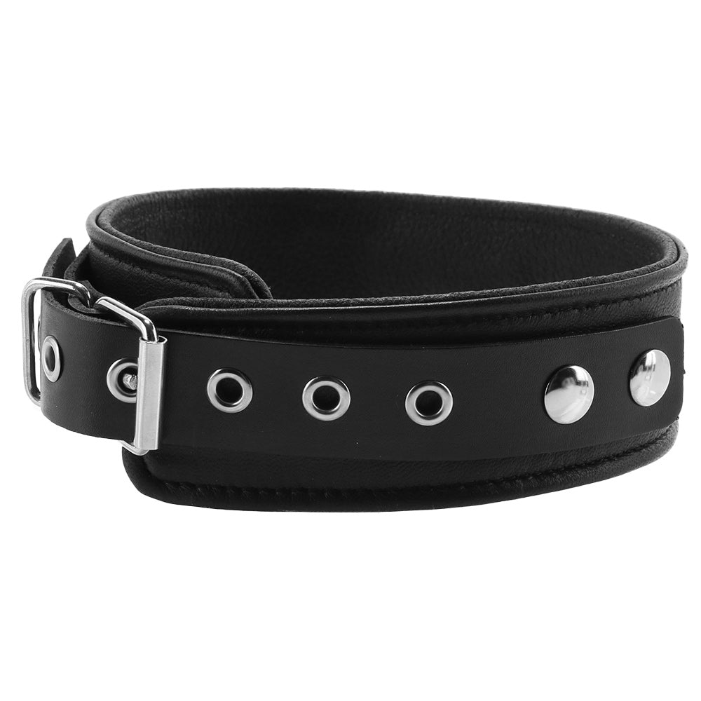 Plain Leather Collar in Black