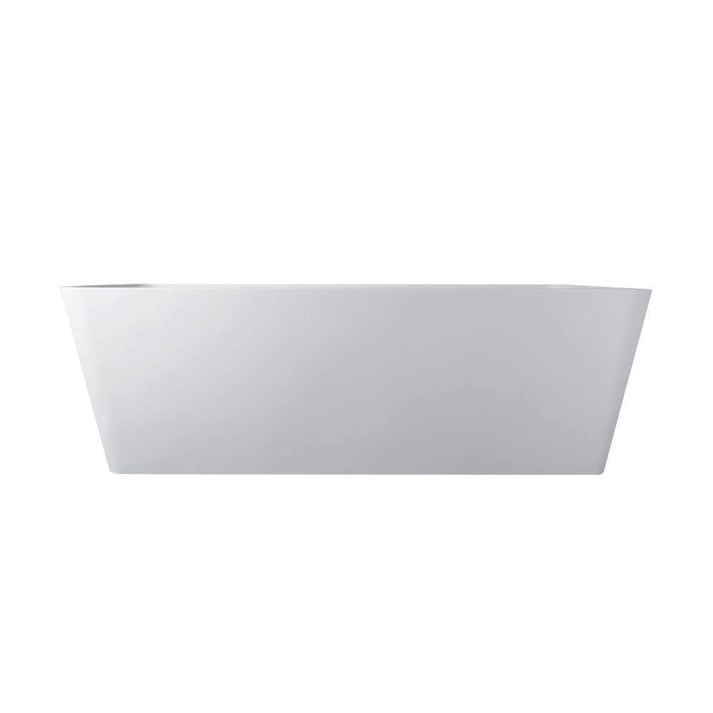 Vanity Art Bretagne 67 in. Solid Surface Resin Stone Matte Flatbottom Freestanding Bathtub in White VA6914-ML