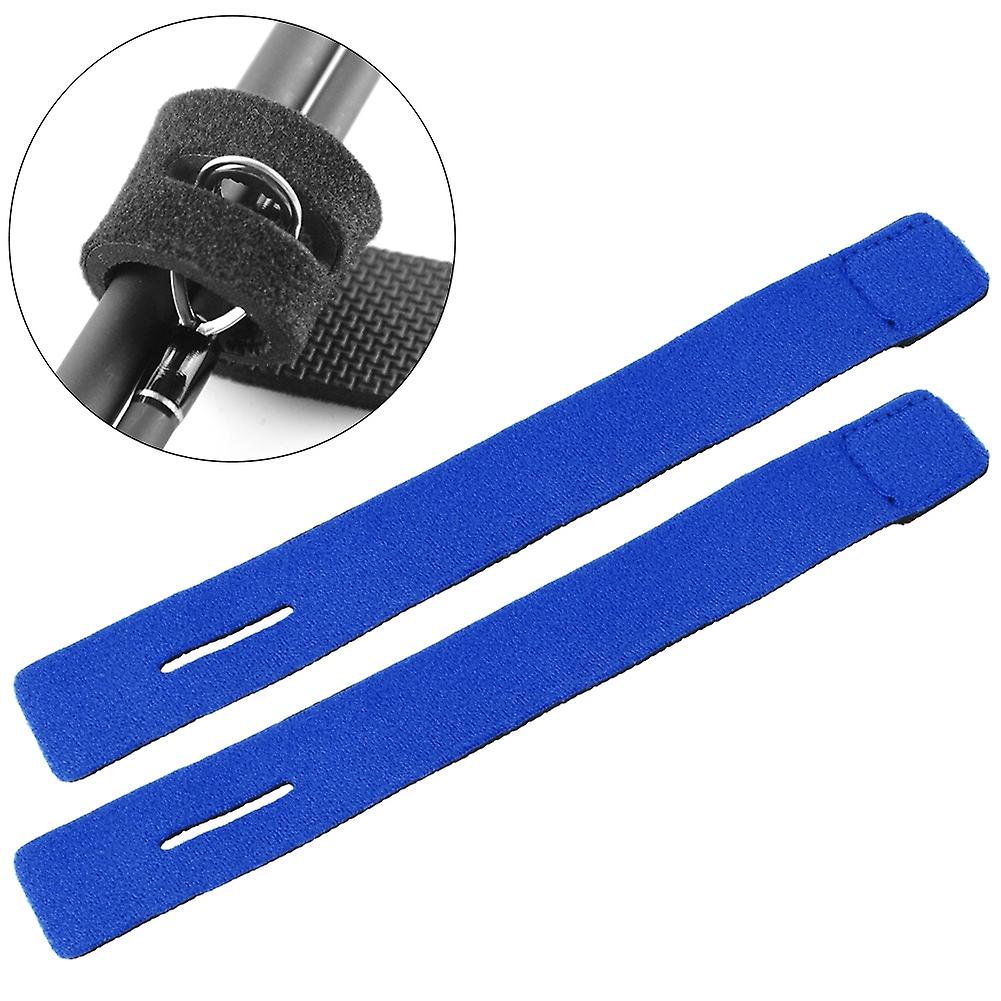 4pcs Reusable Fishing Rod Strap Strong Flexible Hook And Loop Fishing Gear Strap Rod Beltblue