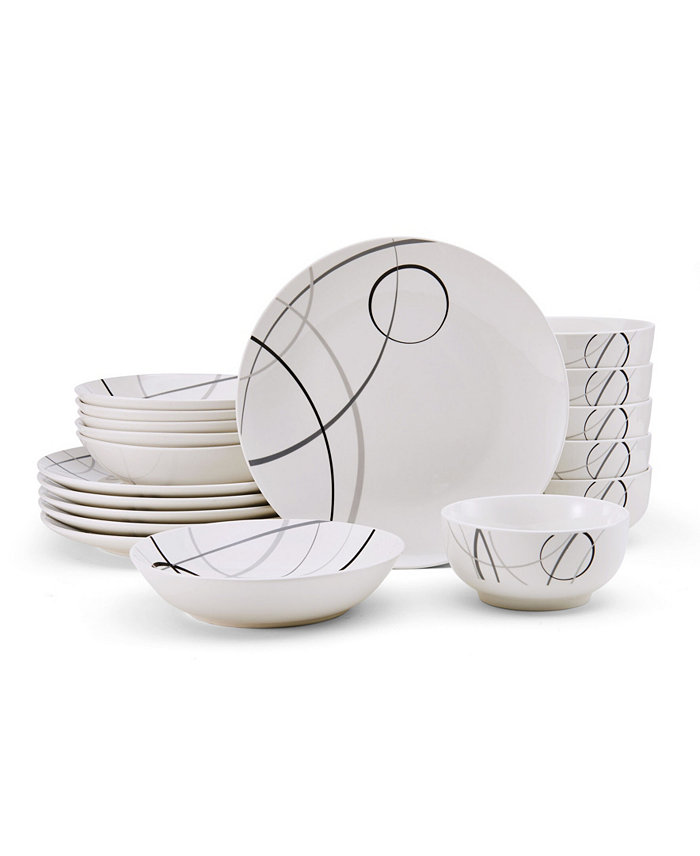 Studio Nova Circles 18 Piece Dinnerware Set Service for 6