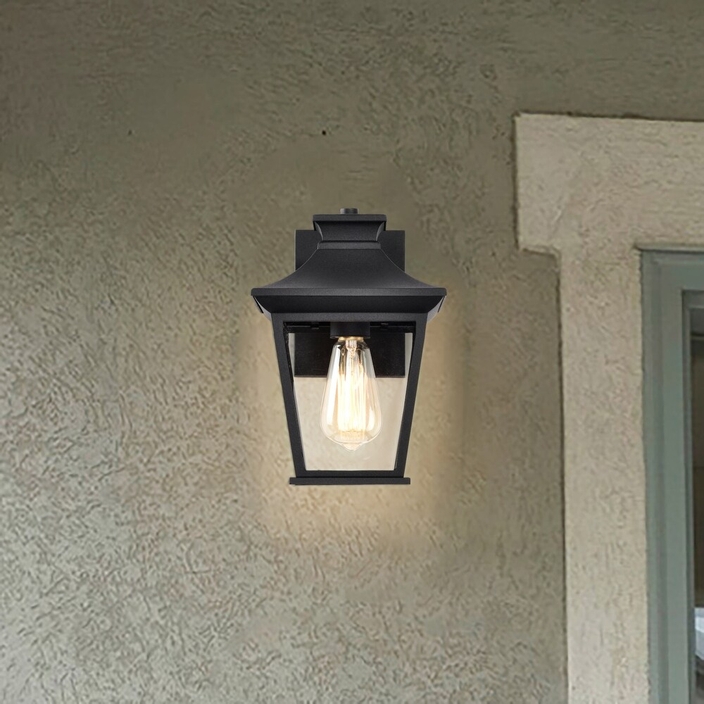 Jasper Outdoor Small Wall Light Matte Black Finish Clear Glass