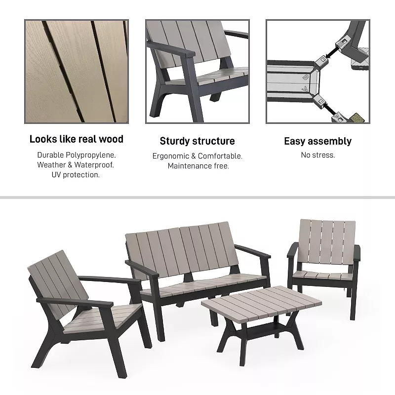 Dukap Enzo Patio Conversation 4-piece Set