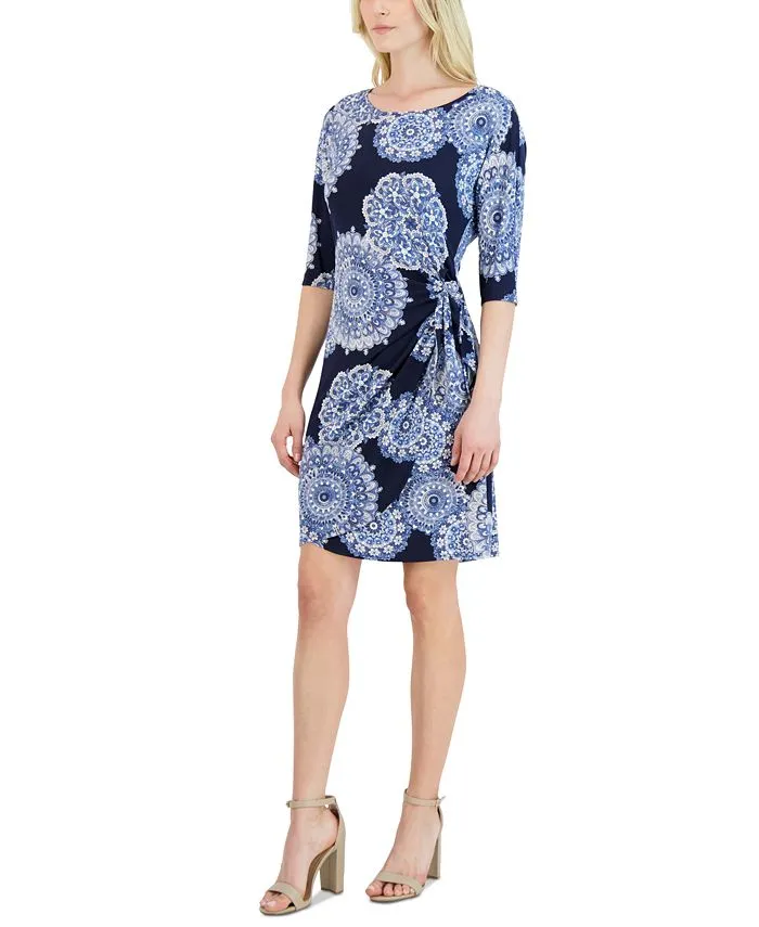 Women's Printed Side-Knot Dress