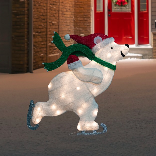 Lighted Skating Polar Bear Christmas Decoration