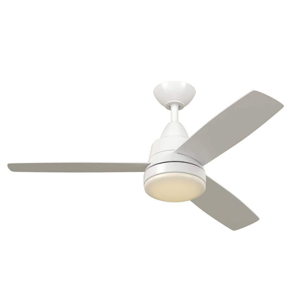 Hampton Bay Caprice 52 in Integrated LED Indoor Matte White Ceiling Fan with Light Kit and Remote Control