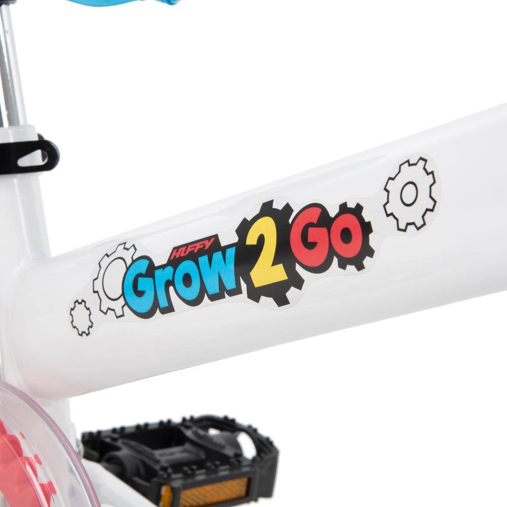 Huffy 12 in. White and Blue Grow to Go Conversion Bike 22321