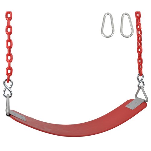 Swing Set Stuff Inc. Commercial Rubber Belt Seat with 8.5 Ft. Coated Chain (Pink)