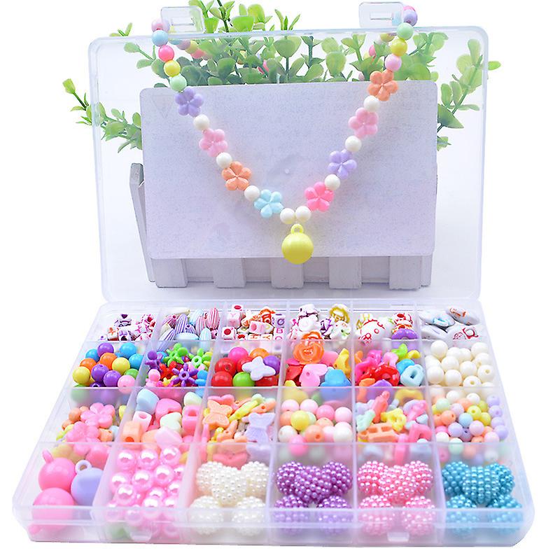 Creative Colorful Years Children's Beaded Toy Set Girl Diy Handmade Puzzle Wear Bead Necklace