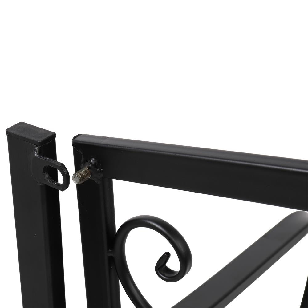 UBesGoo Outdoor Park Patio Courtyard 51" Leisure Iron Bench, Garden Bench, Black