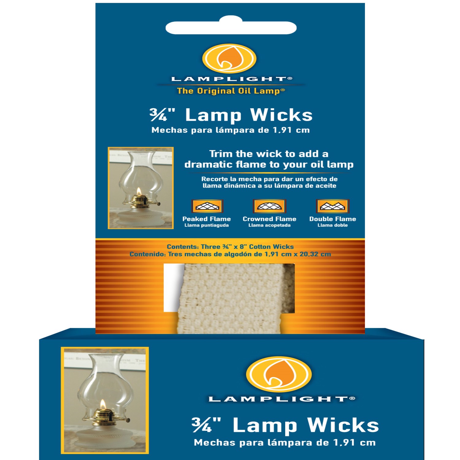 Lamplight Farms 3/4 in. X 8 in. L Flat Wick Shape Cotton Lamp Wick 3 pk