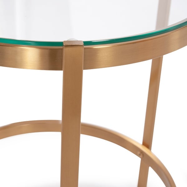 Brushed Brass Stainless Steel Side Table - 16.50 x 16.50 x 19