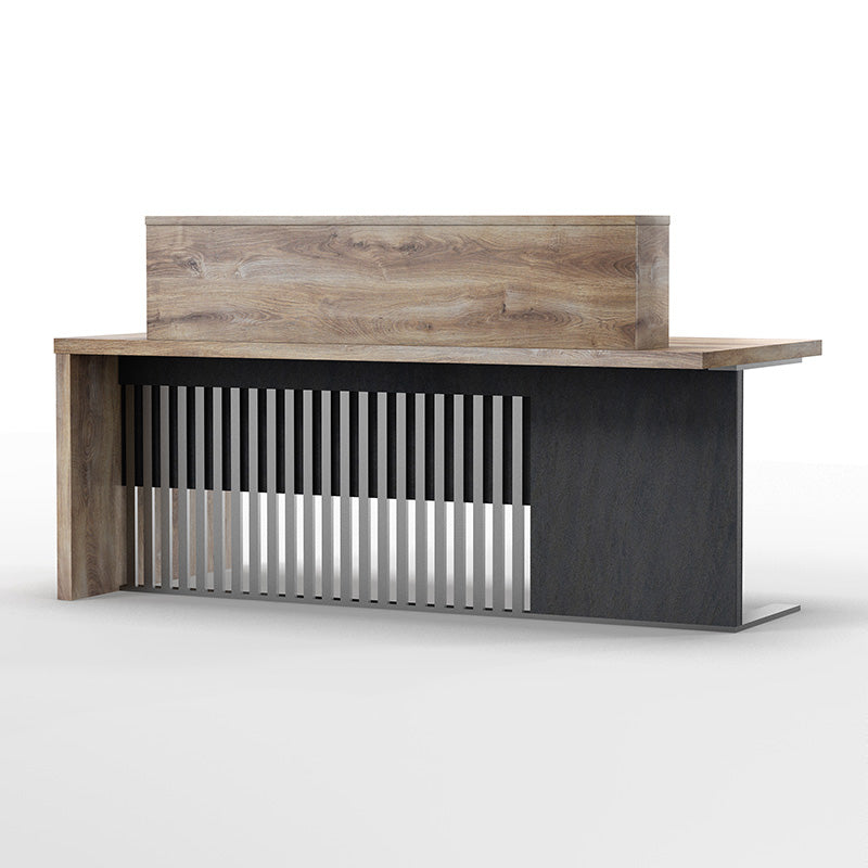 AFTAN Reception Desk Right Panel 180cm - Warm Oak & Black