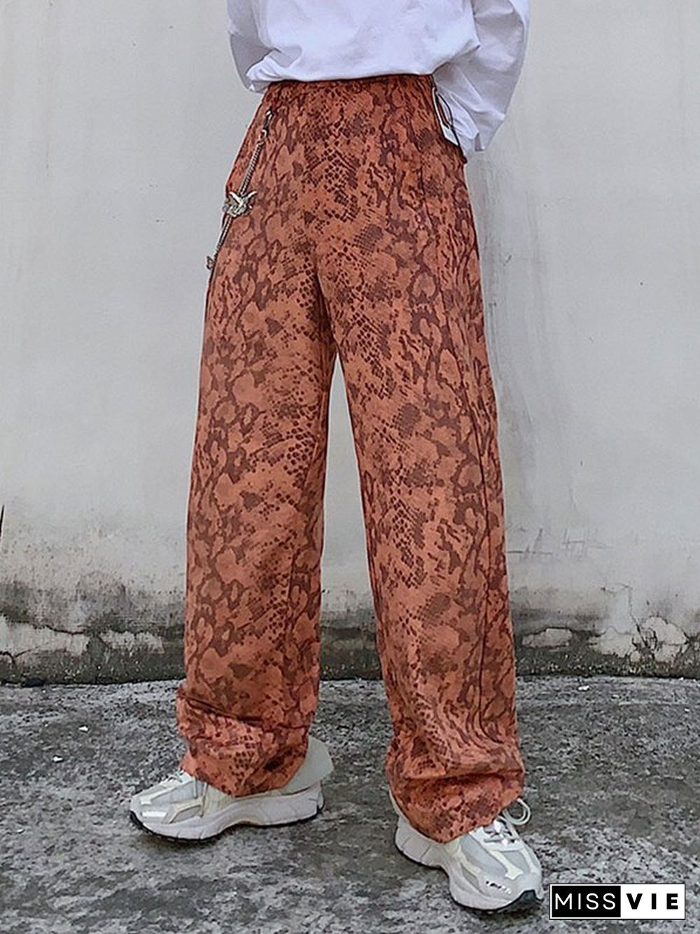 Snake Pattern Straight Leg Pants