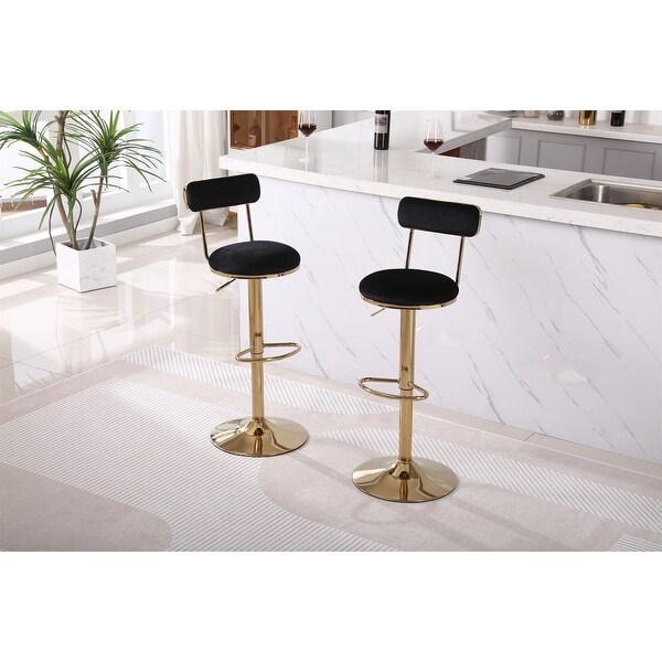 2 Pcs Bar Stools with Back and Footrest