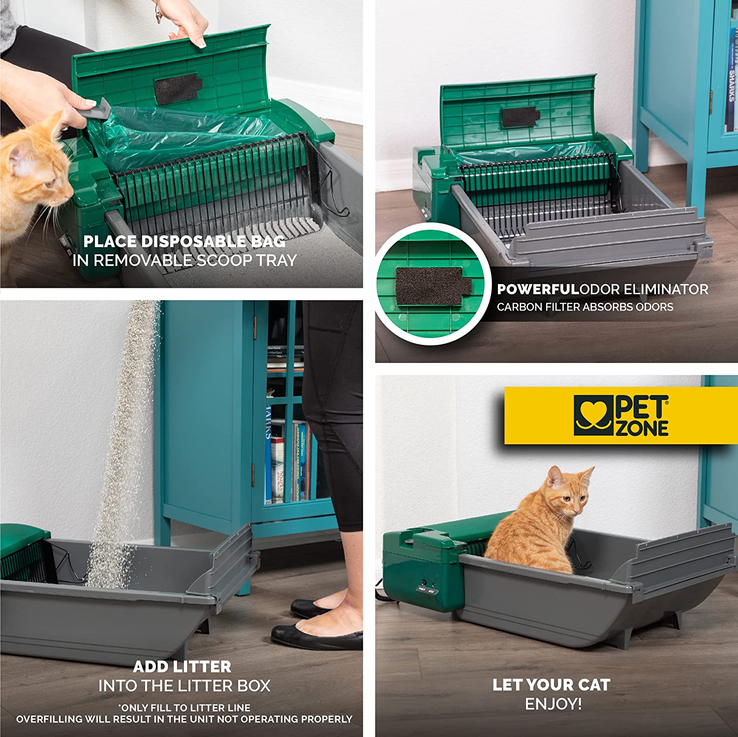 Pet Zone Smart Scoop Automatic Litter Box (Self Cleaning Litter Box, Cat Litter Box with No Expensive Refills)