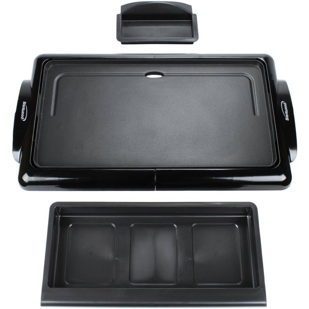 Brentwood Appliances 200 sq. in. Black Nonstick Electric Griddle TS-840