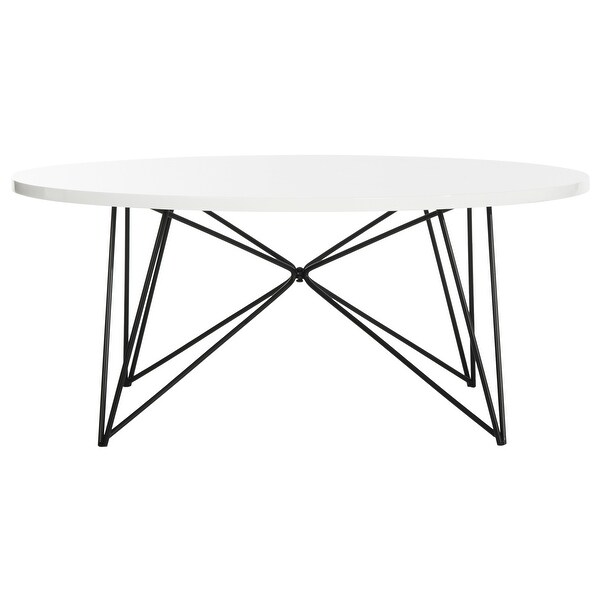 SAFAVIEH Mid-Century Modern Maris Lacquer White / Black Coffee Table - 33.5