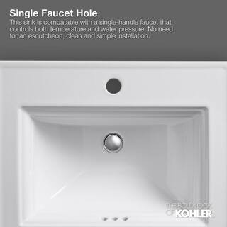 KOHLER Caxton Rectangle Undermount Bathroom Sink in Biscuit K-20000-96